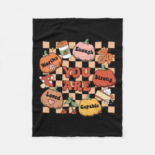 Retro You Are Pumpkin Fall School Counsellor Thank Fleece Blanket