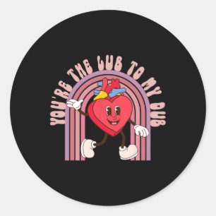 Retro You're The Lub To My Dub Cute Nurse Valentin Classic Round Sticker