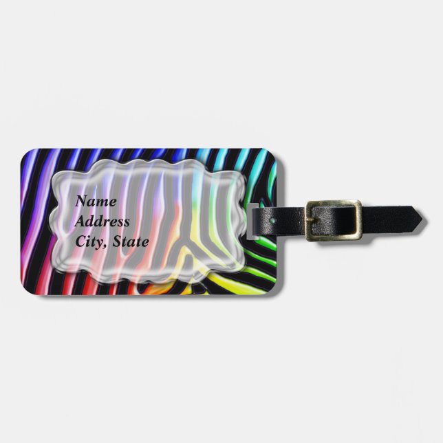 Retro Zebra 1 Luggage Tag (Front Horizontal)