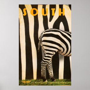 Retro Zebra Africa poster Part 1