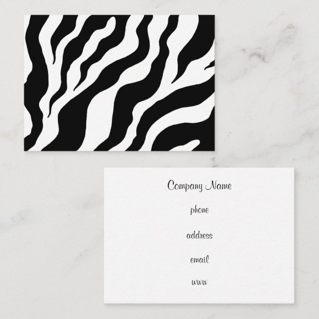 Retro Zebra Print  Custom Business Cards (Front/Back)