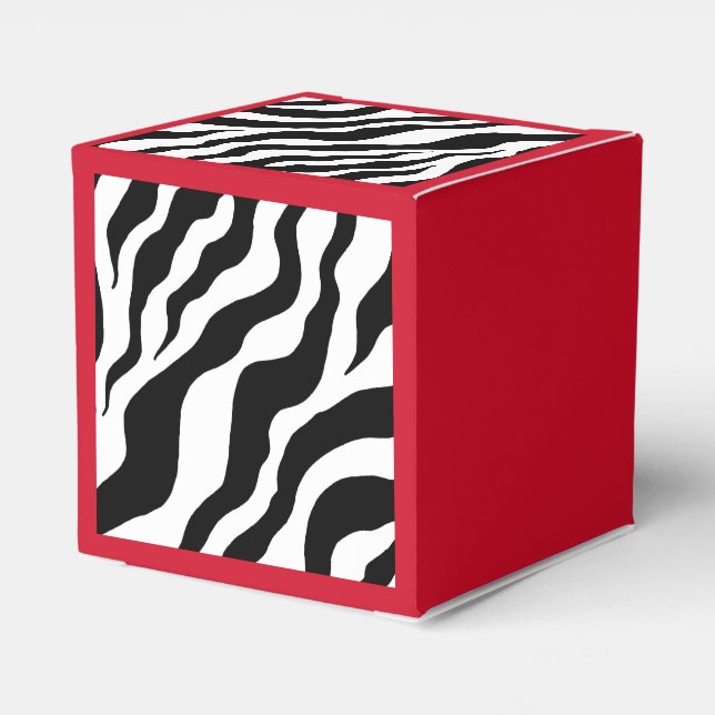 Retro Zebra Print Favour Boxes  (Back Side)