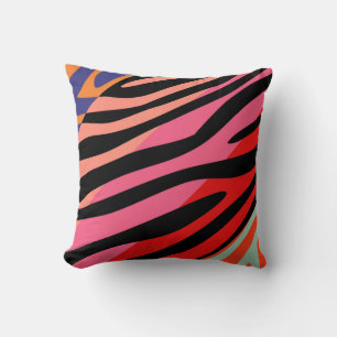 Retro Zebra Print Skin Pattern 5 Cushion