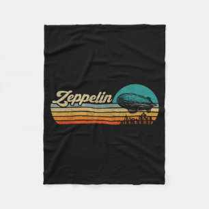 Retro zeppelin 70s 80s dirigible airship zepelin fleece blanket