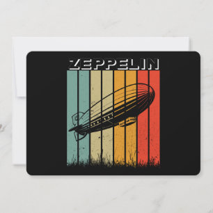 Retro Zeppelin Dirigible Airship Zepelin Zepplin Invitation