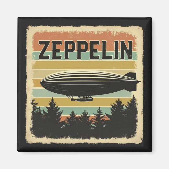 Retro Zeppelin Dirigible Airship Zepelin Zepplin Magnet (Front)