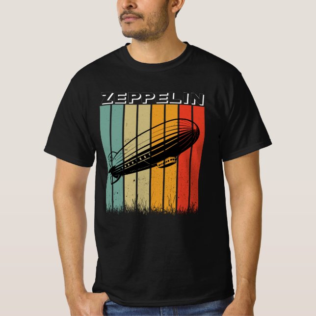 Retro Zeppelin Dirigible Airship Zepelin Zepplin T-Shirt (Front)