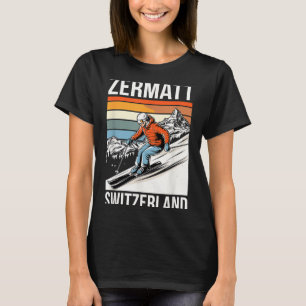 Retro zermatt switzerland ski resort fun alpine T-Shirt