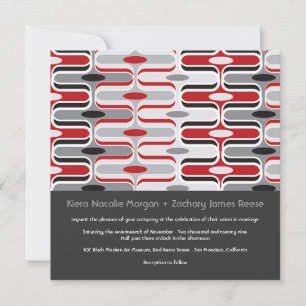 Retro Zig Zag Pattern Modern Art Wedding Invite