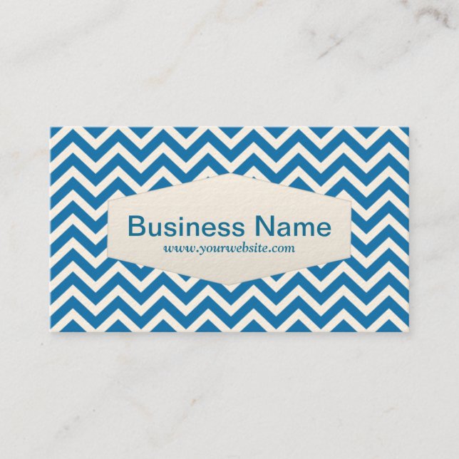 Retro Zigzag Substitute Teacher Business Card (Front)