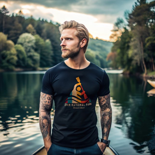 Retro Zion National Park Kayaking T-Shirt (Creator Uploaded)