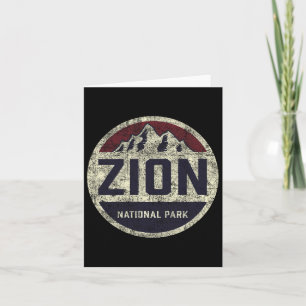 Retro Zion National Park Utah Mountain Women Men K Card