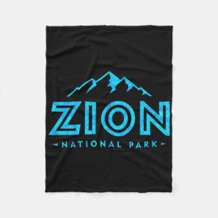 Retro Zion National Park Utah Mountain Women Men S Fleece Blanket