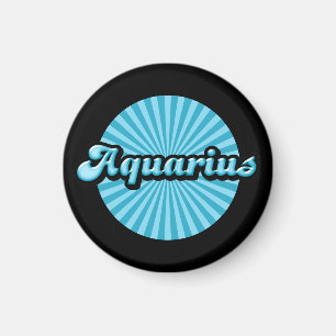 Retro Zodiac Aquarius Magnet