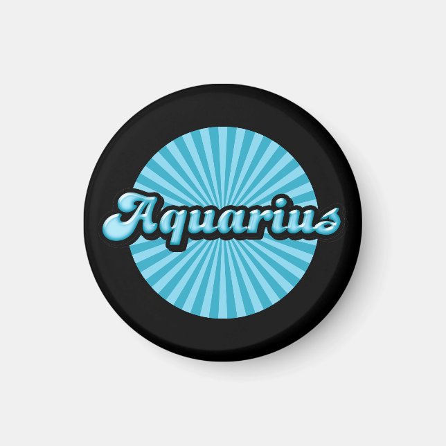 Retro Zodiac Aquarius Magnet (Front)