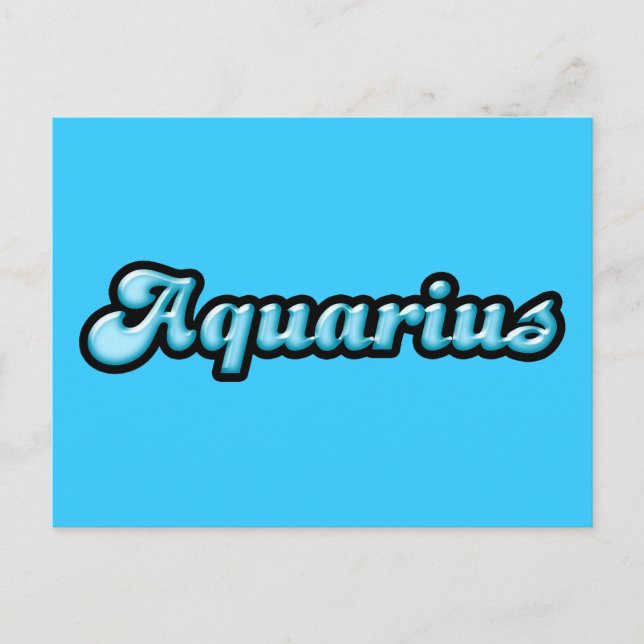 Retro Zodiac Aquarius Postcard (Front)
