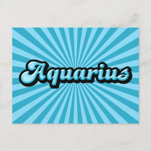 Retro Zodiac Aquarius Postcard