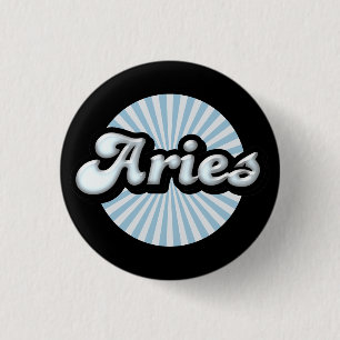 Retro Zodiac Aries Button