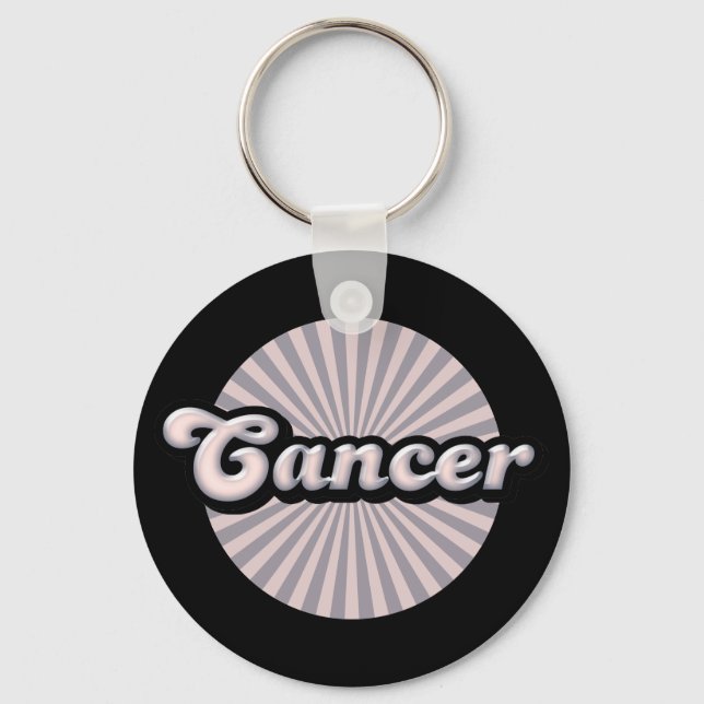 Retro Zodiac Cancer Key Ring (Front)