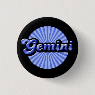 Retro Zodiac Gemini Pinback Button