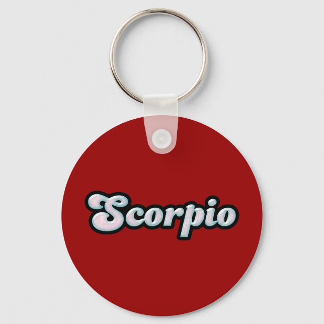 Retro Zodiac Opal Key Ring (Front)