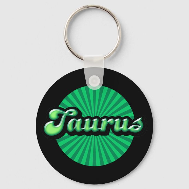 Retro Zodiac Taurus Key Ring (Front)