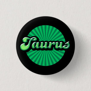 Retro Zodiac Taurus Pinback Button