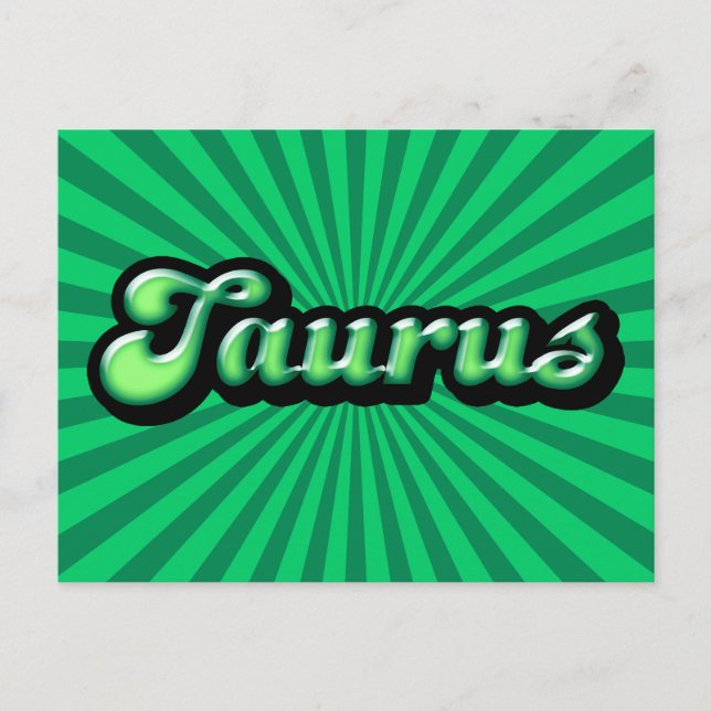 Retro Zodiac Taurus Postcard (Front)