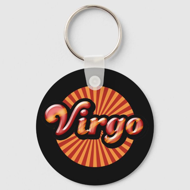 Retro Zodiac Virgo Key Ring (Front)