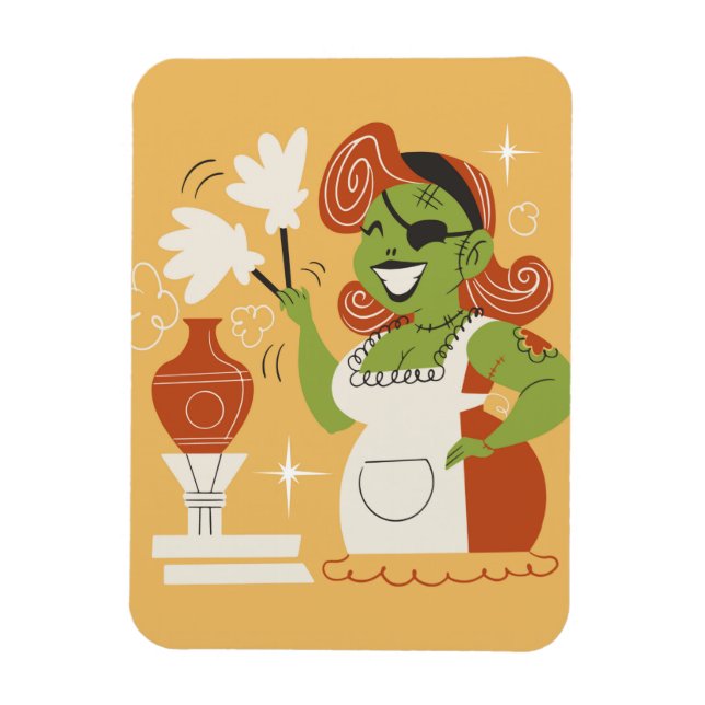 Retro Zombie Housewife Magnet (Vertical)