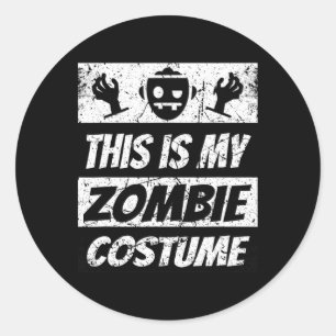 Retro Zombies Halloween Boys Kids Fun Costume  Classic Round Sticker