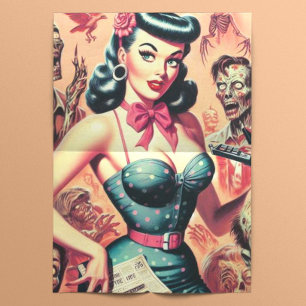 Retro Zombies Pin-up Tissue Paper
