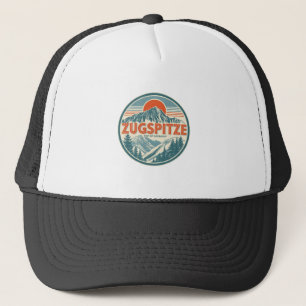 Retro Zugspitze bavarian outdoor nature gifts Trucker Hat