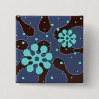 retroflakesstickerBlue 15 Cm Square Badge