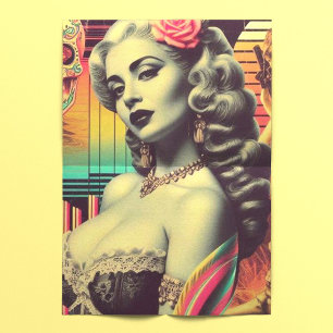 Retrofuturism Collage Pin-up Tissue Paper