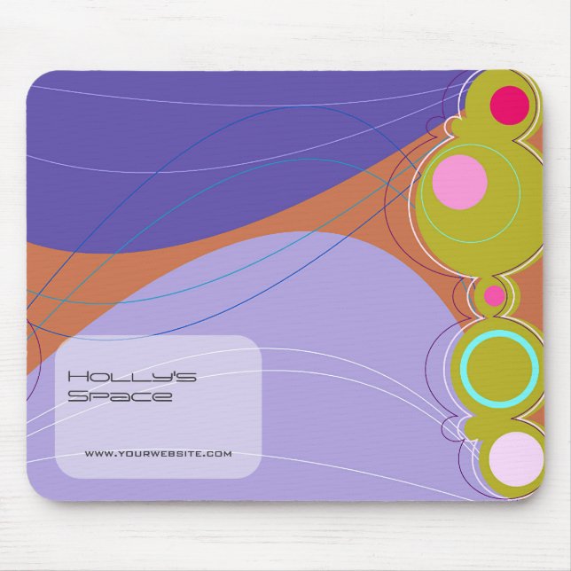 Retronation Colourful Abstract Modern Art Bubbles Mouse Pad (Front)