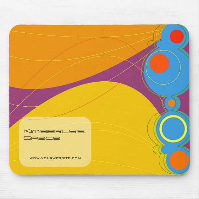Retronation Colourful Abstract Modern Art Bubbles Mouse Pad (Front)