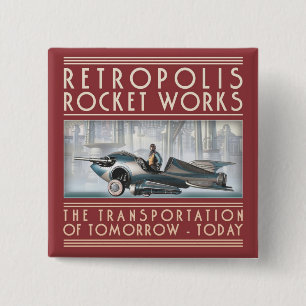 Retropolis Rocket Works Square Button