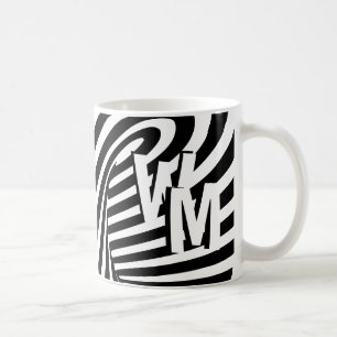 RetroRetro Black White Abstract Zebra Pattern Init Coffee Mug