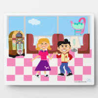 Retroville Diner Dance Kids Vintage Cartoon Art
