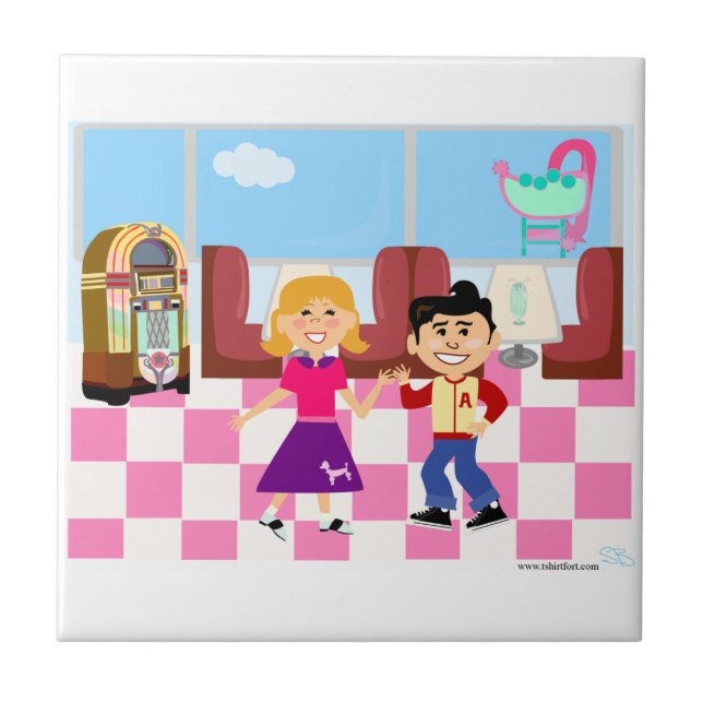 Retroville Sock Hop Diner Tile (Front)