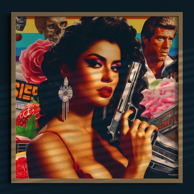 Retrowave Action Woman Poster (Creator Uploaded)