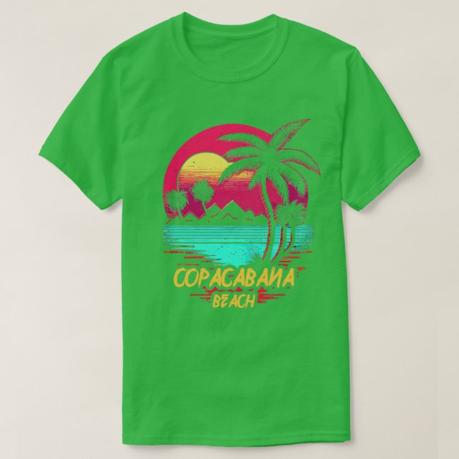 Retrowave Beach Copacabana Beach T-Shirt (Design Front)