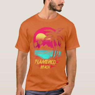 Retrowave Beach Flamenco Beach T-Shirt