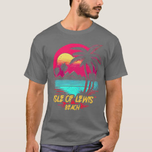 Retrowave Beach Isle of Lewis Beach T-Shirt
