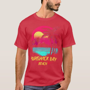 Retrowave Beach Runswick Bay Beach T-Shirt