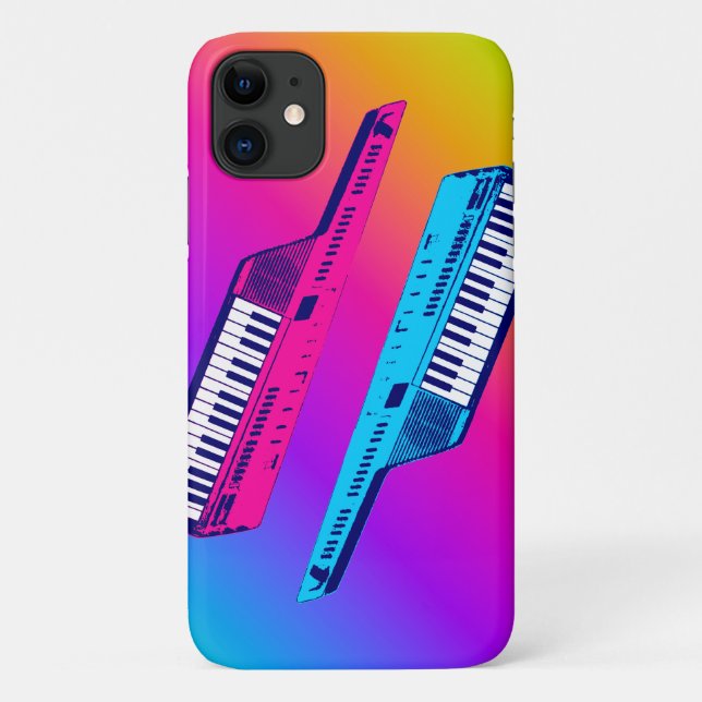 RETROWAVE KEYTARS SYNTHESIZERS Case-Mate iPhone CASE (Back)