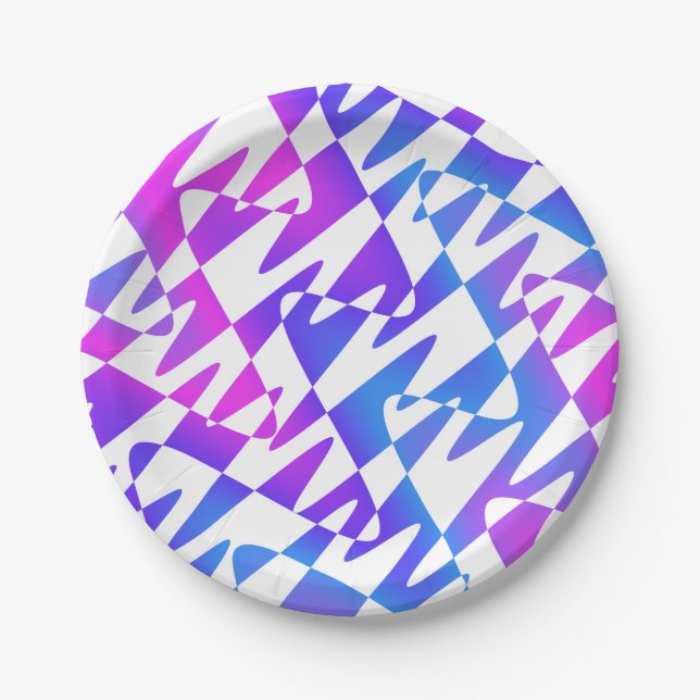 retrowave ripple - gradient twilight on white : paper plate (Front)