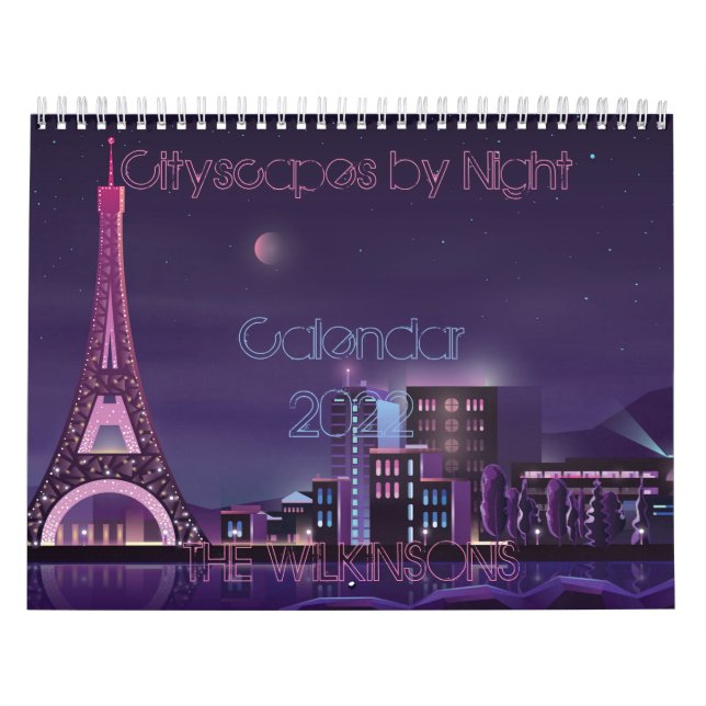 Retrowave Synthwave Cityscapes by Night 2022 Calendar (Cover)