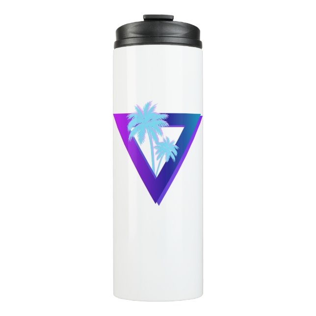 RETROWAVE SYNTHWAVE PALM TREES TRIANGLE TUMBLER (Front)